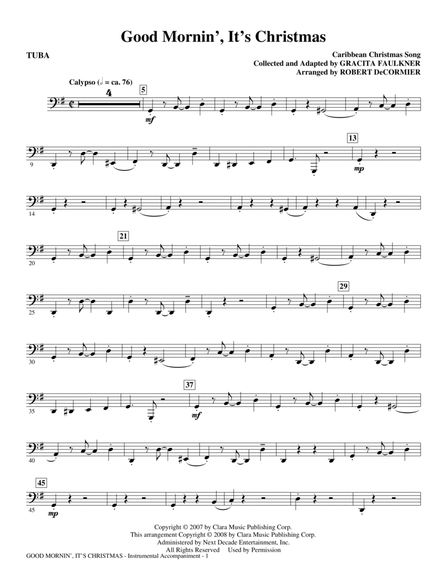 Good Mornin', It's Christmas - Tuba Choir scores gallery preview page 1