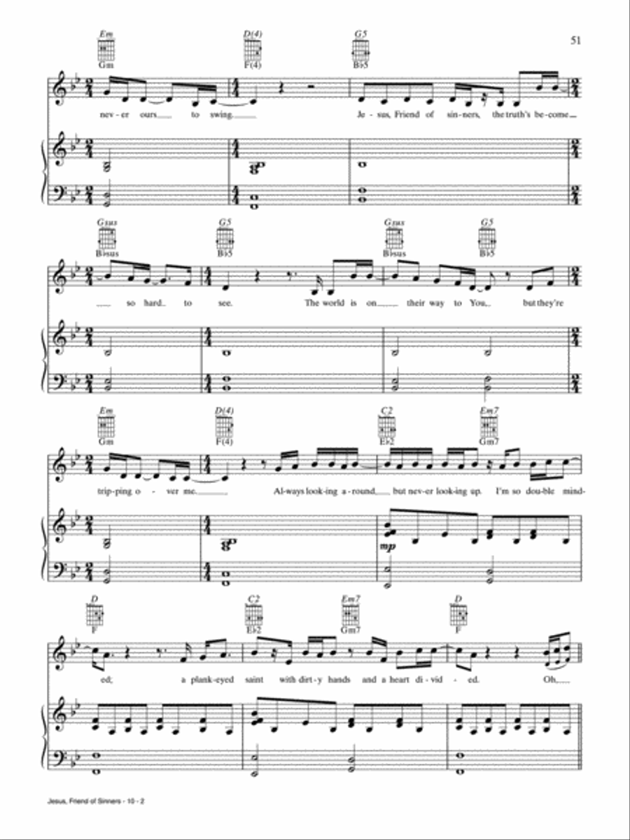 Jesus, Friend of Sinners Jesus, Friend of Sinners Piano, Vocal, Guitar scores gallery preview page 2