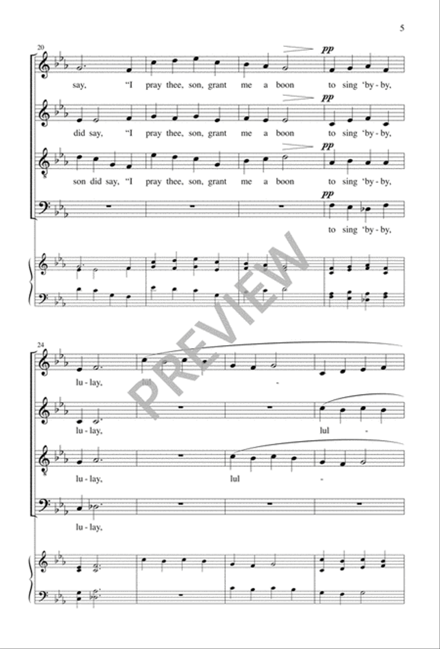 By-by, Lullay 4-Part scores gallery preview page 6