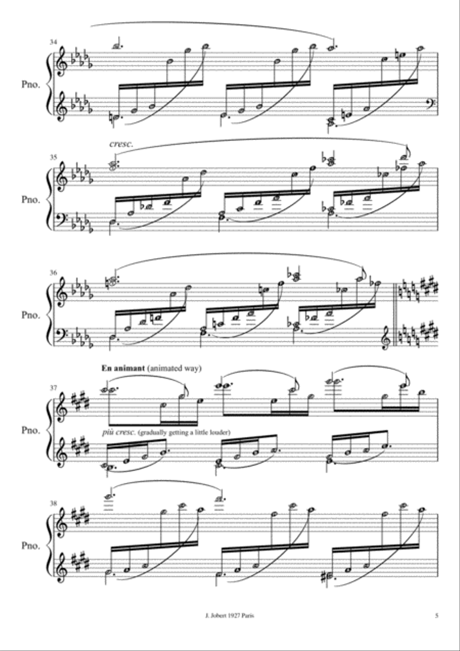 Clair De Lune (with note names alphabets and meanings) Original Version Piano Method scores gallery preview page 5