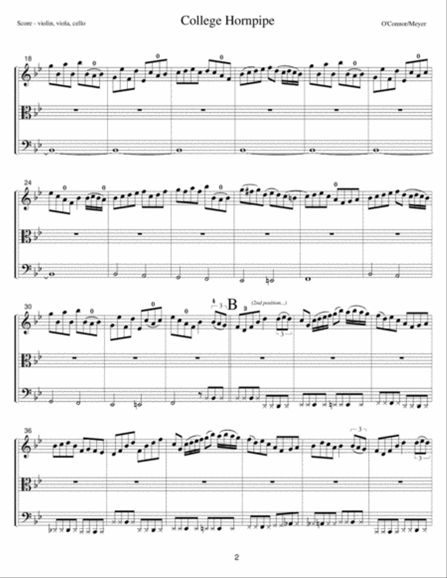 College Hornpipe (score - vln, vla, cel) String Trio scores gallery preview page 5