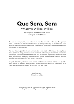 Que Sera, Sera (whatever Will Be, Will Be)