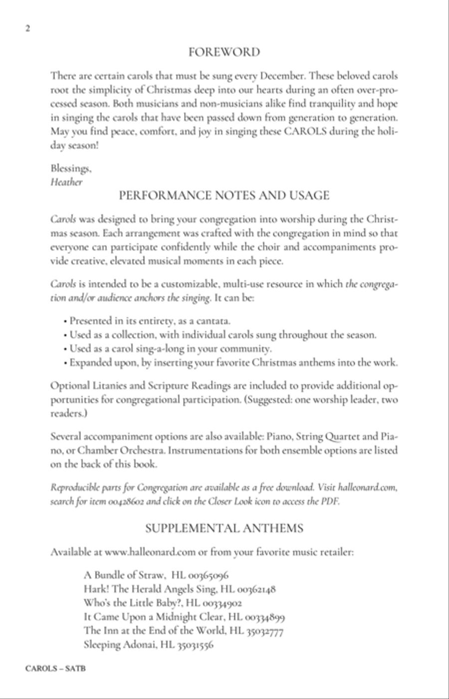 Carols (A Cantata for Congregation and Choir)