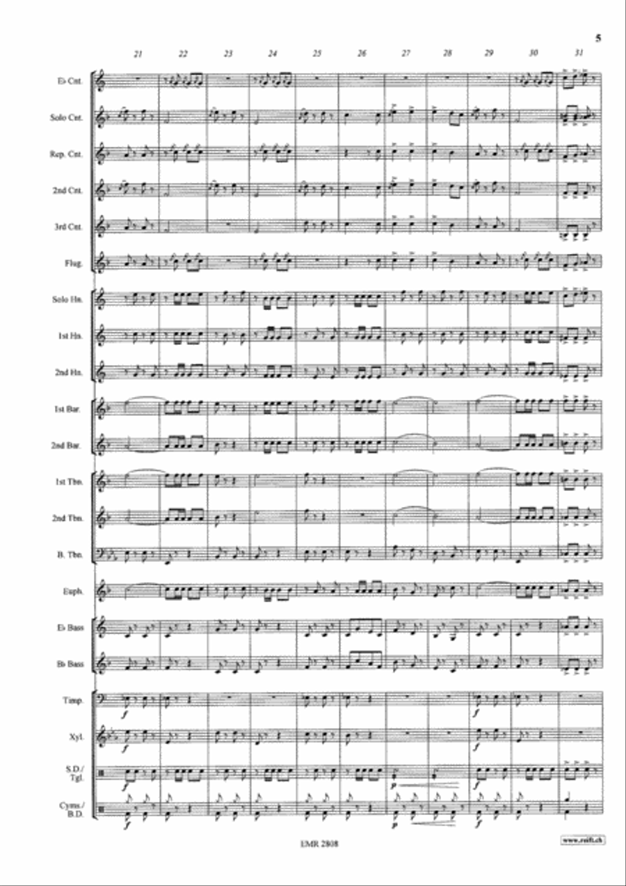 Tritsch-Tratsch Polka Brass Band scores gallery preview page 6