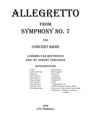 Book cover for Allegretto from Symphony No. 7 for Concert Band