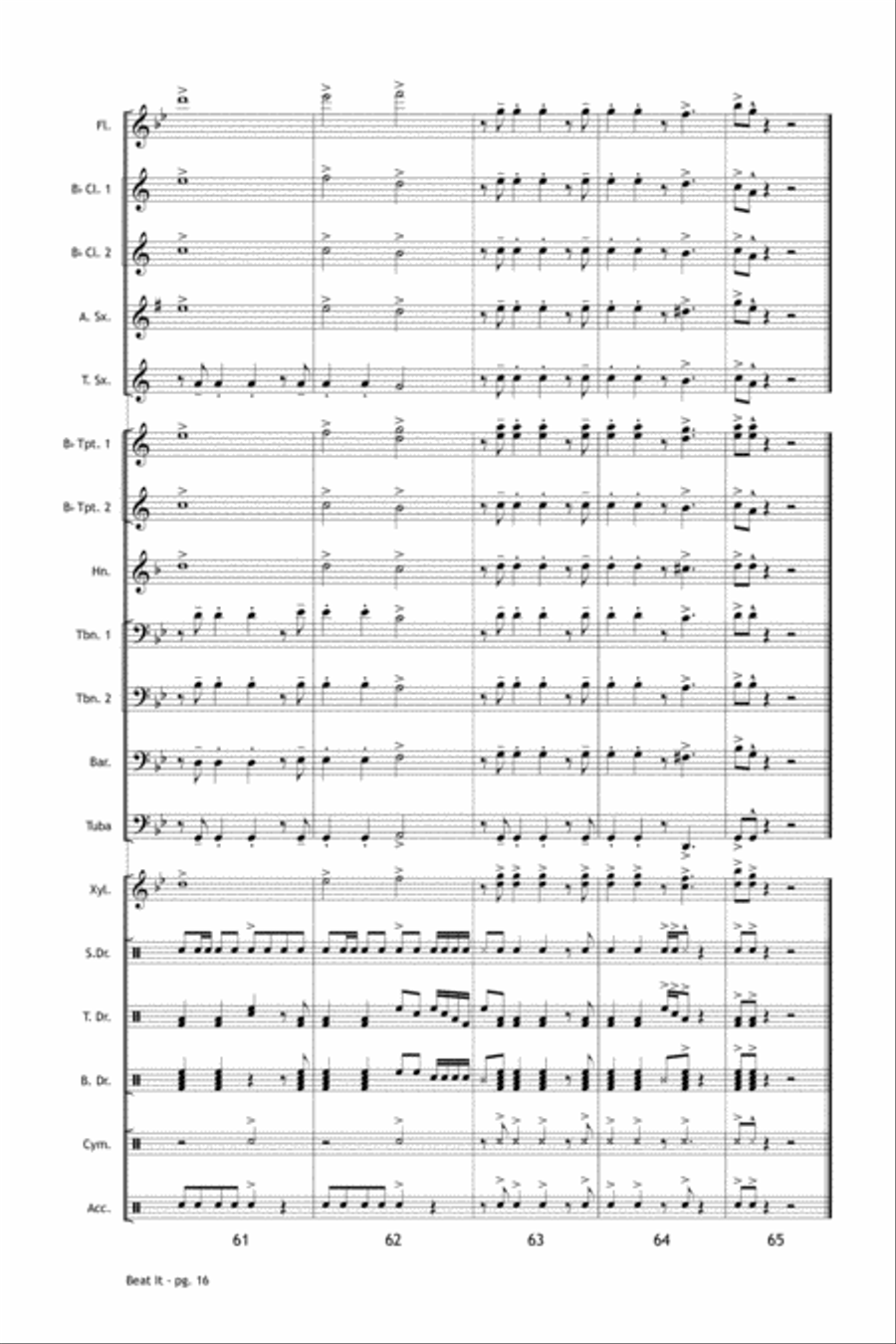 Beat It Marching Band scores gallery preview page 17