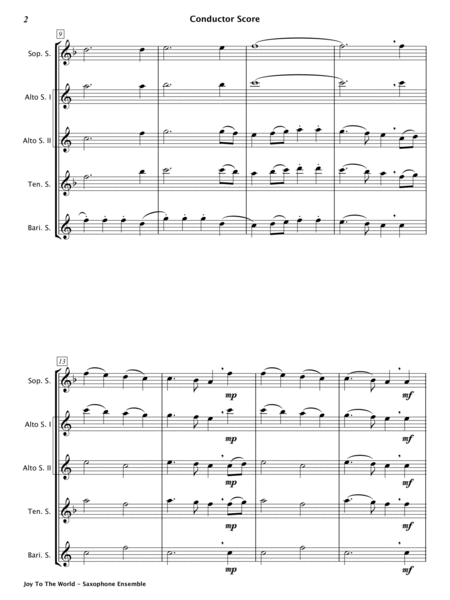 Joy To The World (Saxophone Ensemble) image number null