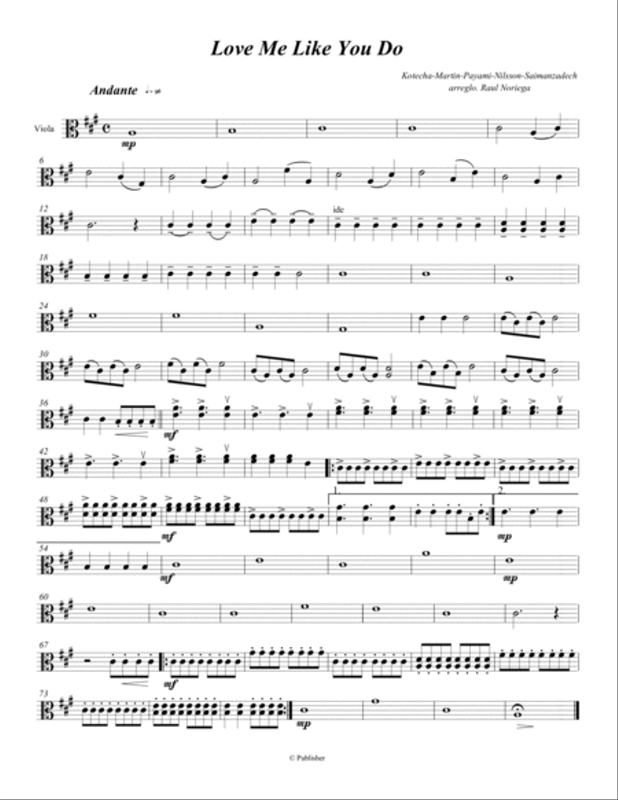 Love Me Like You Do Love Me Like You Do String Quartet scores gallery preview page 2