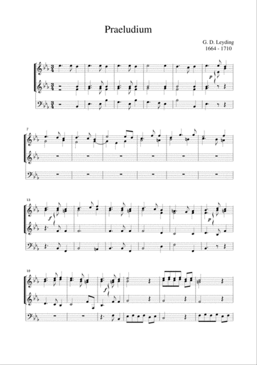 PRAELUDIUM in Mib - G. D. Leyding - For Organ Organ Solo scores gallery preview page 1