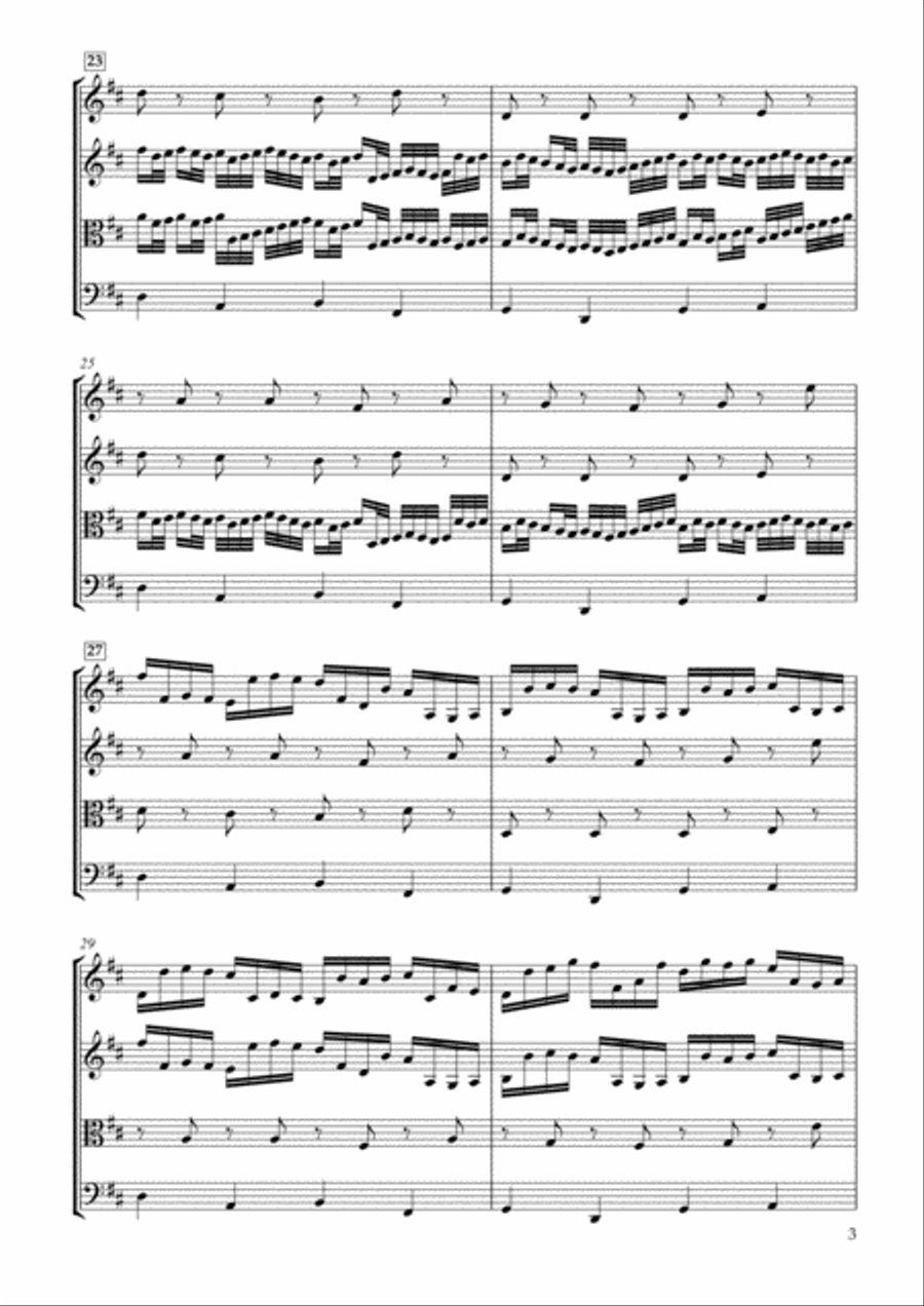 Canon in D major for String Quartet String Quartet scores gallery preview page 3