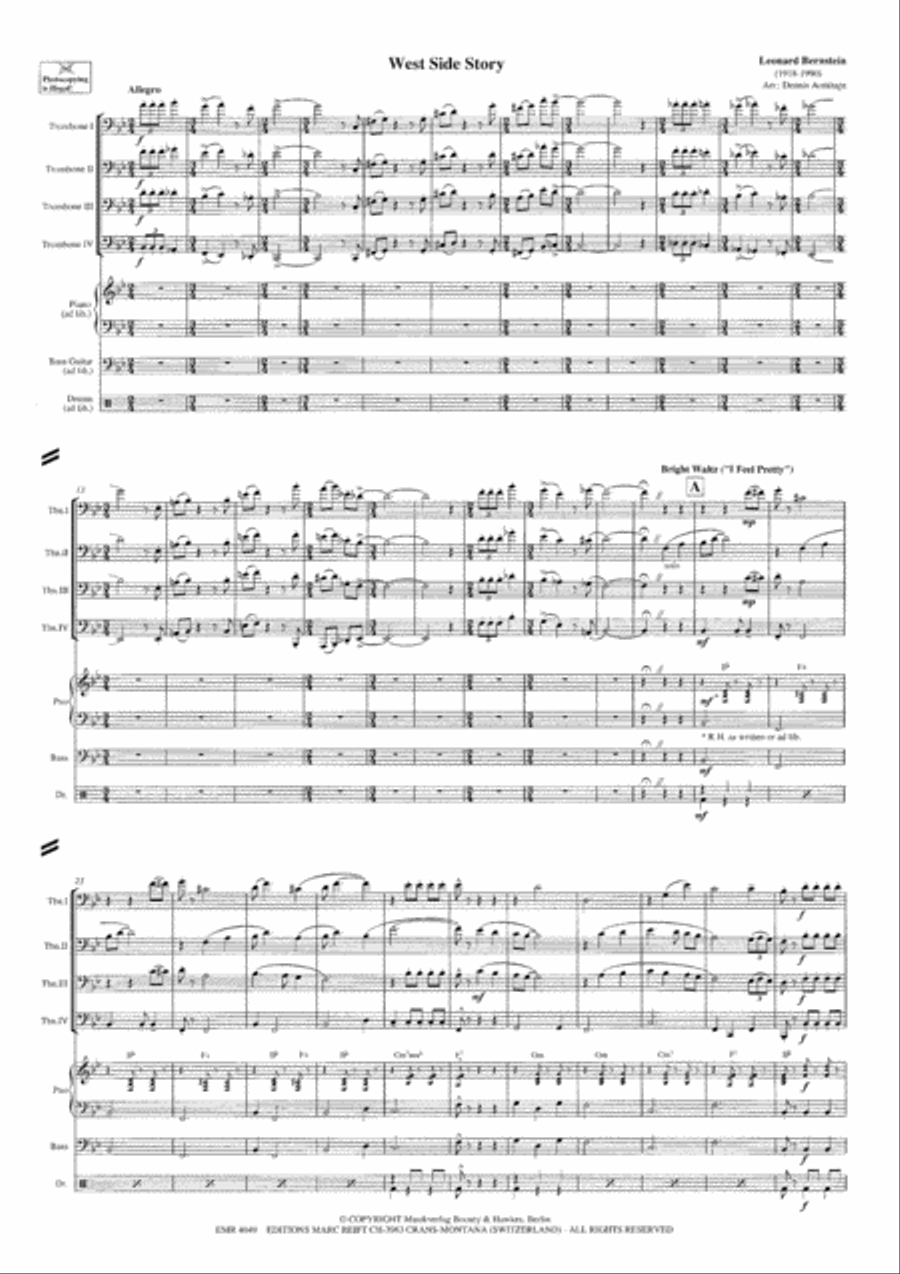 West Side Story West Side Story Trombone Quartet scores gallery preview page 4