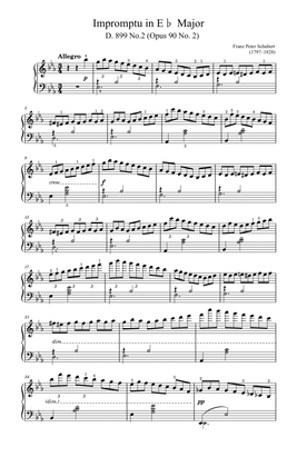 Book cover for Schubert,Impromptu in E♭ Major,D.899 Op.90 No.2,For Piano Solo,With Fingering