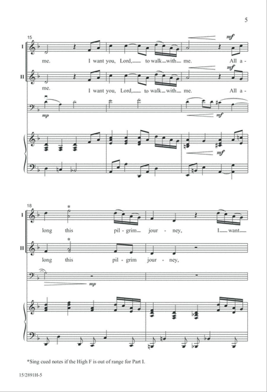 Walk This Lonesome Valley 2-Part scores gallery preview page 6