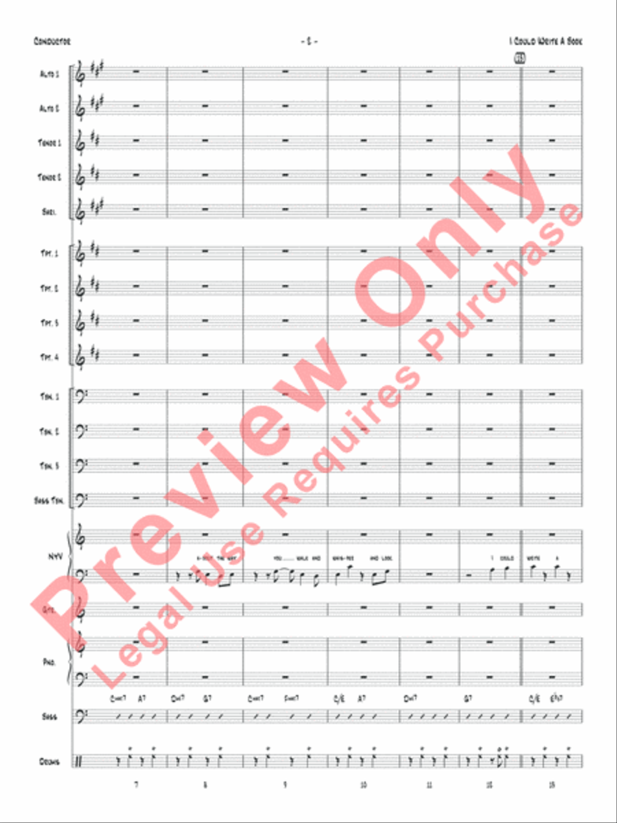 I Could Write a Book Jazz Ensemble scores gallery preview page 5
