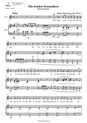 Book cover for Die beiden Grenadiere, Op. 49 No. 1 (A minor)