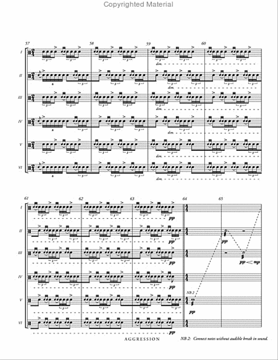 Aggression for Six Snare Drums Percussion Ensemble scores gallery preview page 11