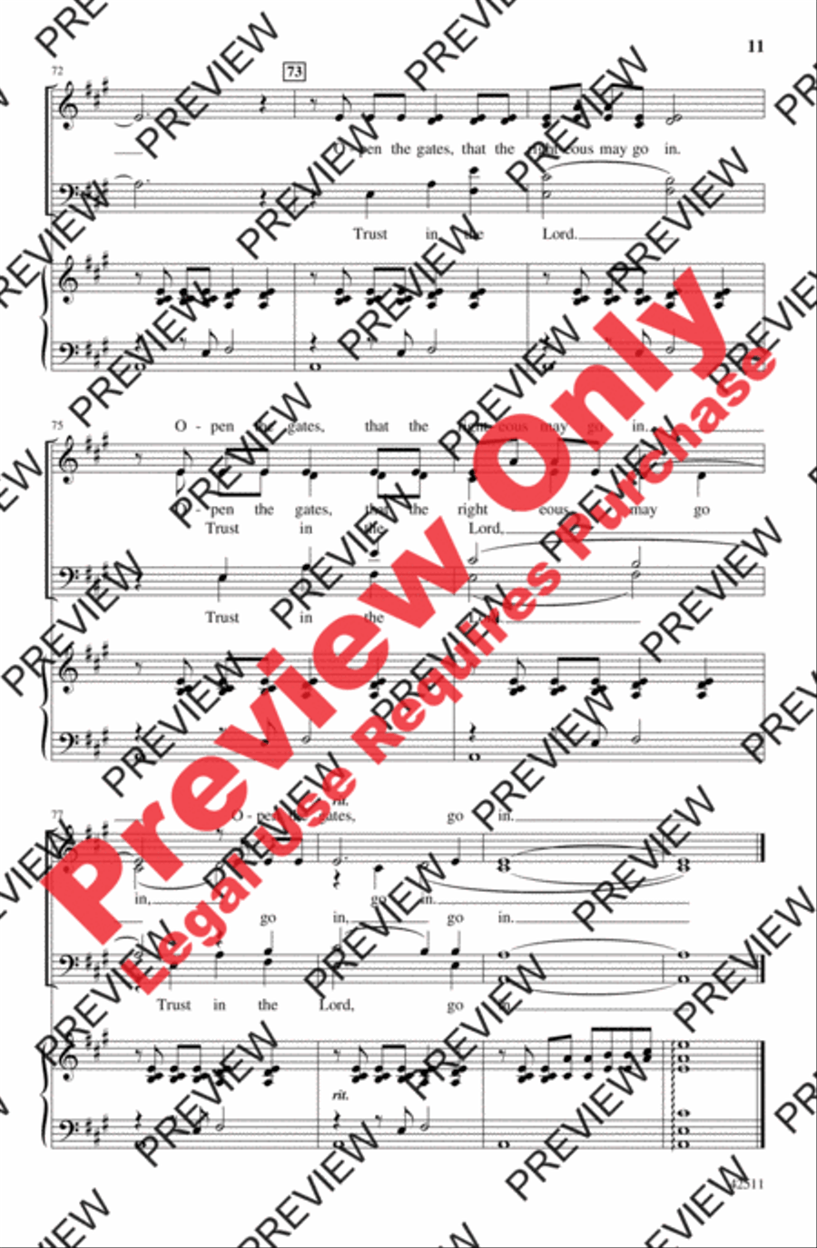 Open the Gates 4-Part scores gallery preview page 11