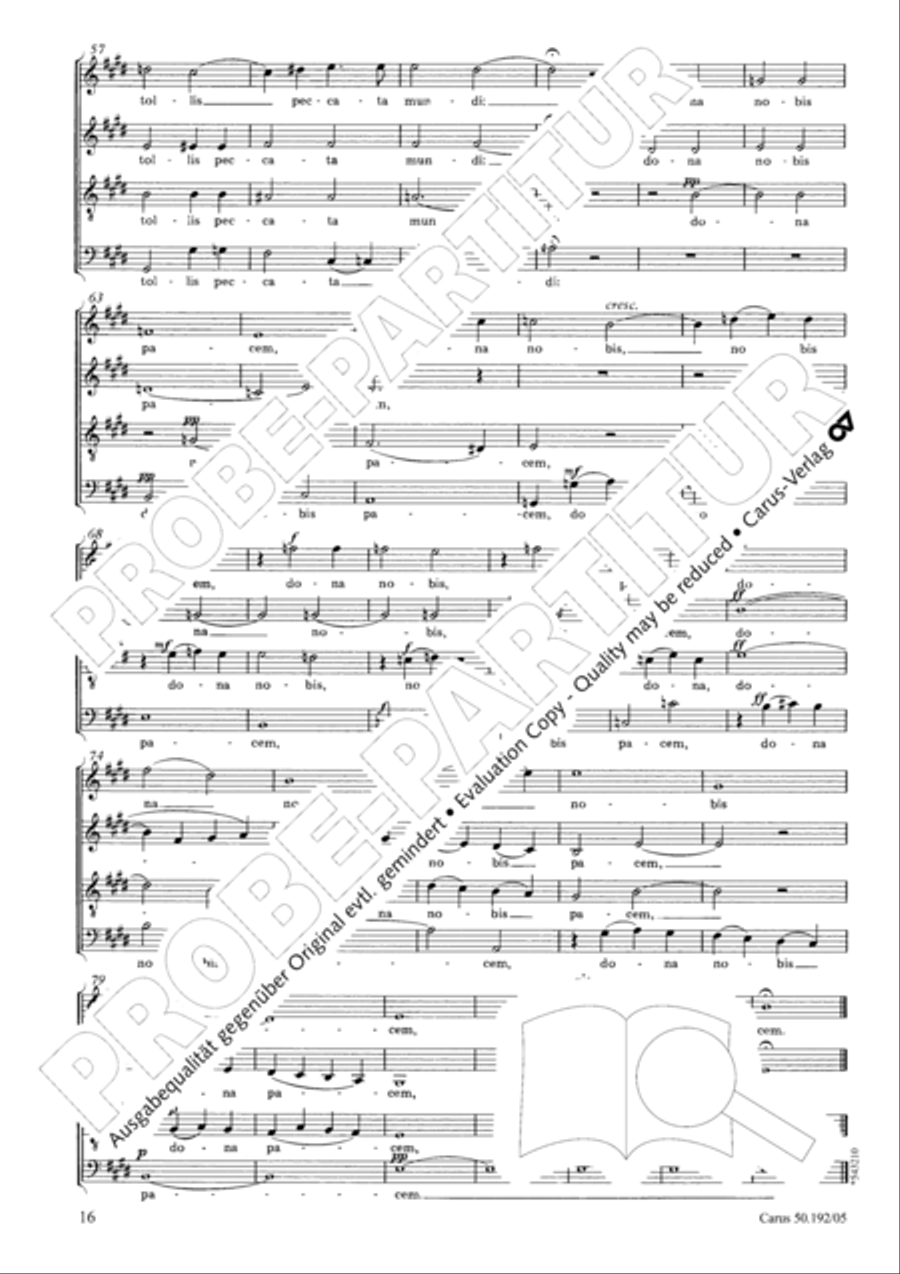 Mass in E major (Missa in E) 4-Part scores gallery preview page 17