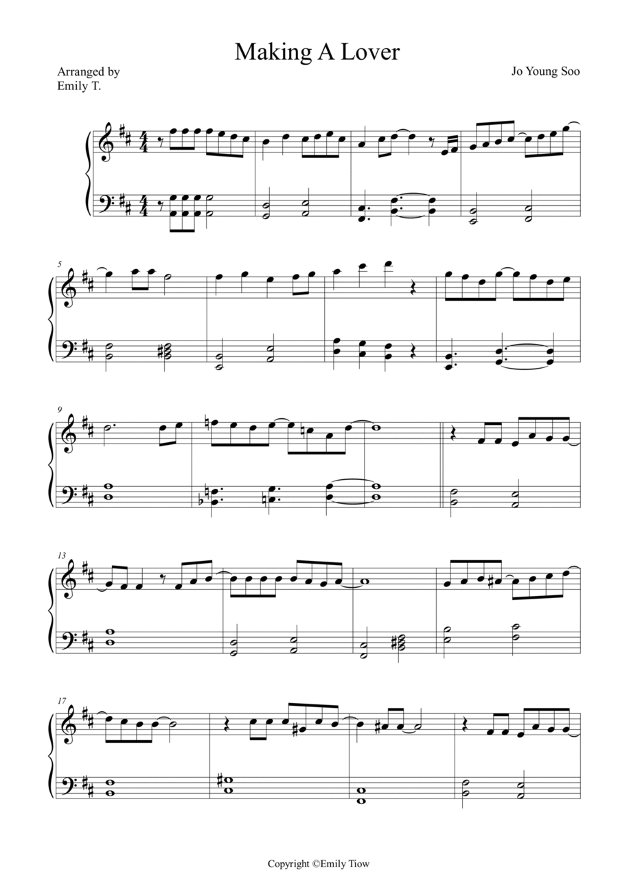 Making A Lover Easy Piano scores gallery preview page 1