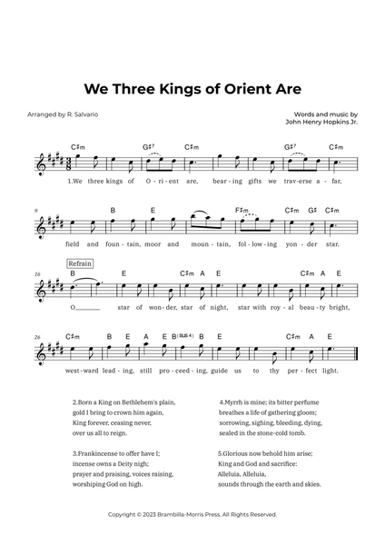 We Three Kings of Orient Are (Key of E Major) image number null
