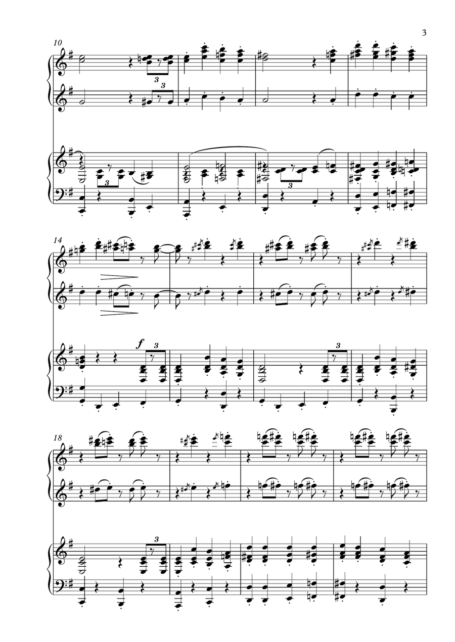 Jingle Bells (Piano Duet - Four Hands) Piano Duet scores gallery preview page 3