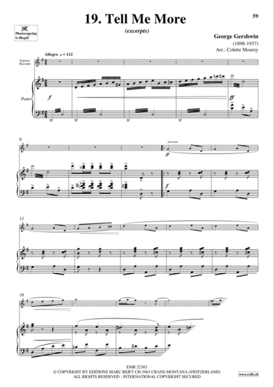 Gershwin 20 Greatest Hits Soprano Recorder scores gallery preview page 21
