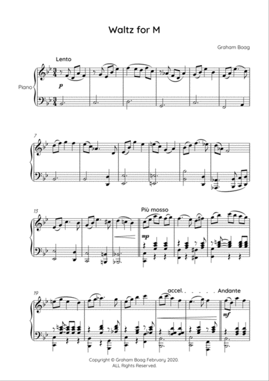 Waltz for M (Piano Solo) Waltz for M (Piano Solo) Piano Solo scores gallery preview page 2