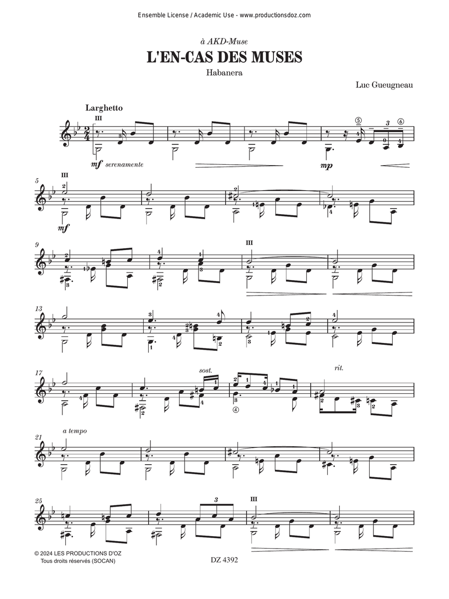 L'en-cas des muses Classical Guitar scores gallery preview page 2