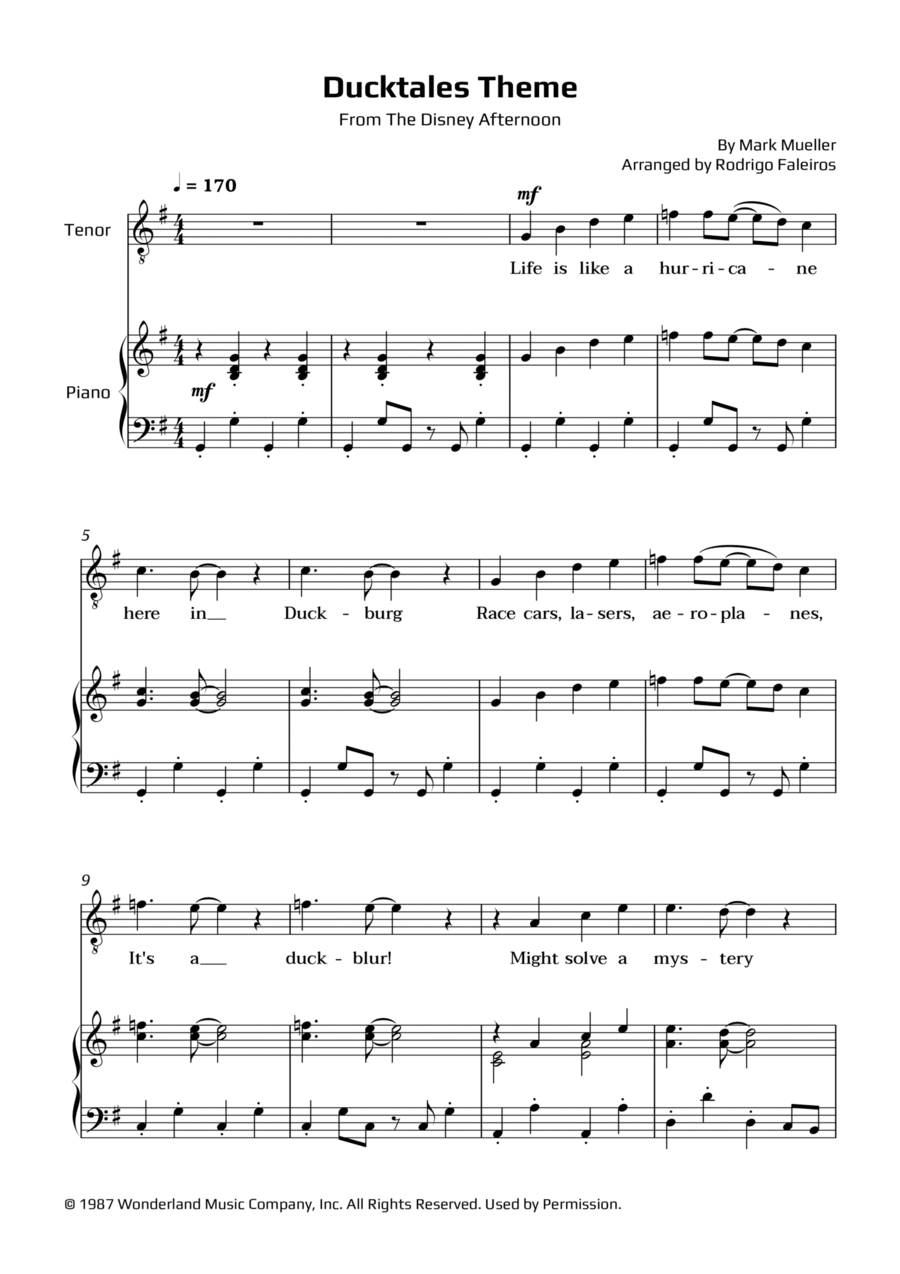 Ducktales Theme Chamber Music scores gallery preview page 1