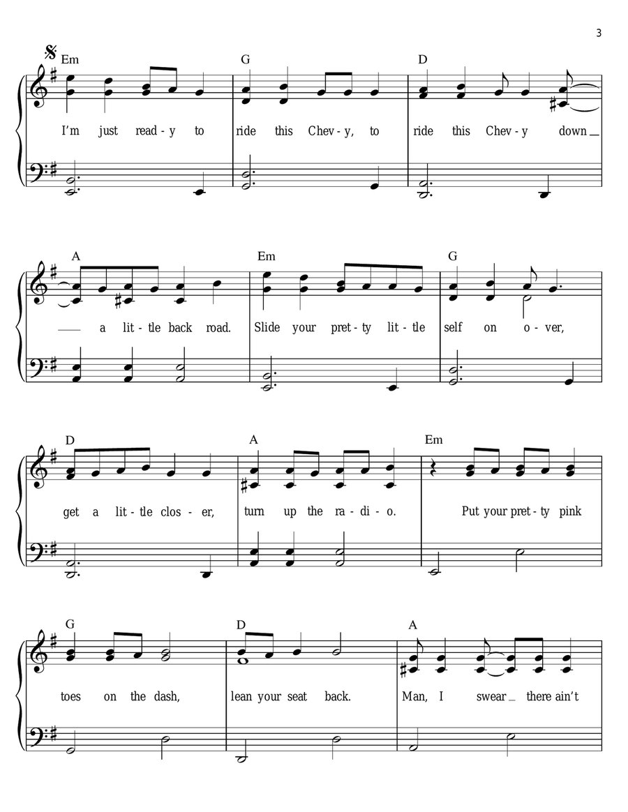 Take A Little Ride Easy Piano scores gallery preview page 3