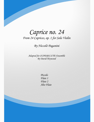 Caprice no. 24 for SUPERFLUTE ensemble