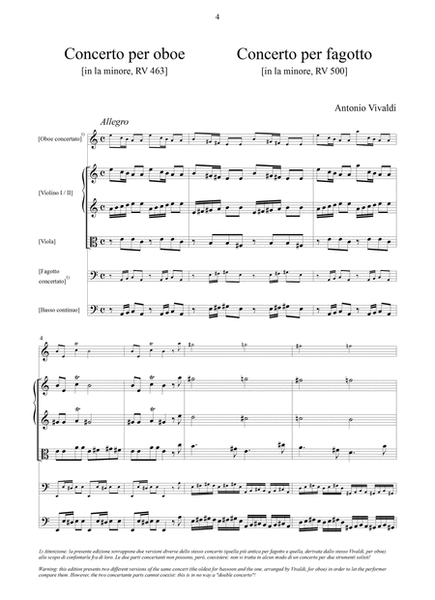 Concerto per fagotto RV 500 - Concerto per oboe RV 463