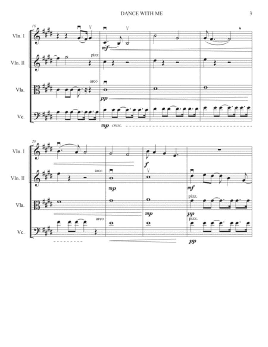 Dance With Me String Quartet scores gallery preview page 3