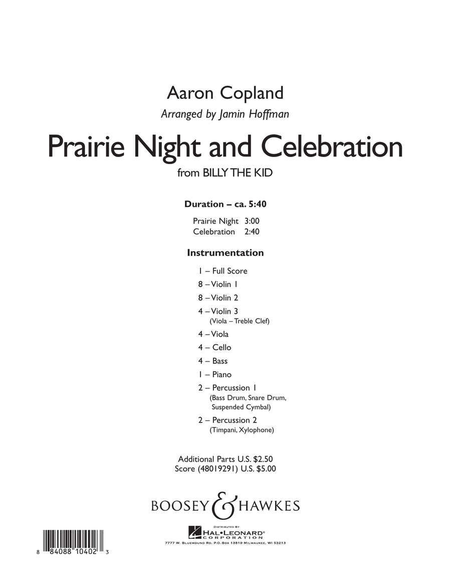 Prairie Night And Celebration (from Billy The Kid) - Conductor Score (Full Score) Orchestra scores gallery preview page 1