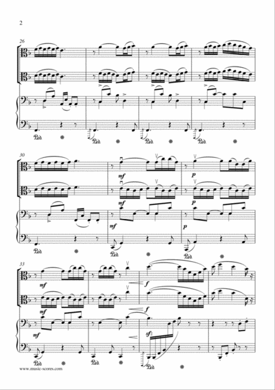 Flower Duet from Lakme - 2 Violas and Piano String Duet scores gallery preview page 2