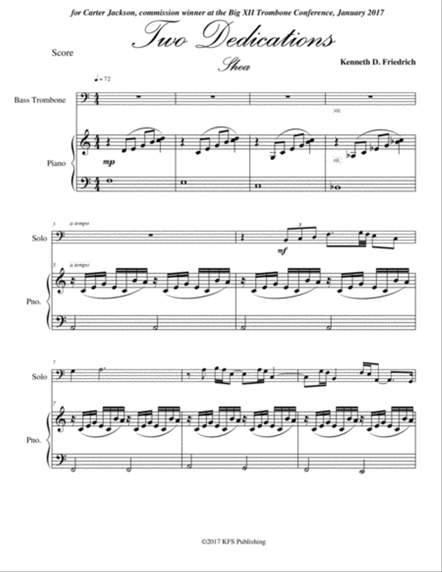 Two Dedications Trombone scores gallery preview page 1