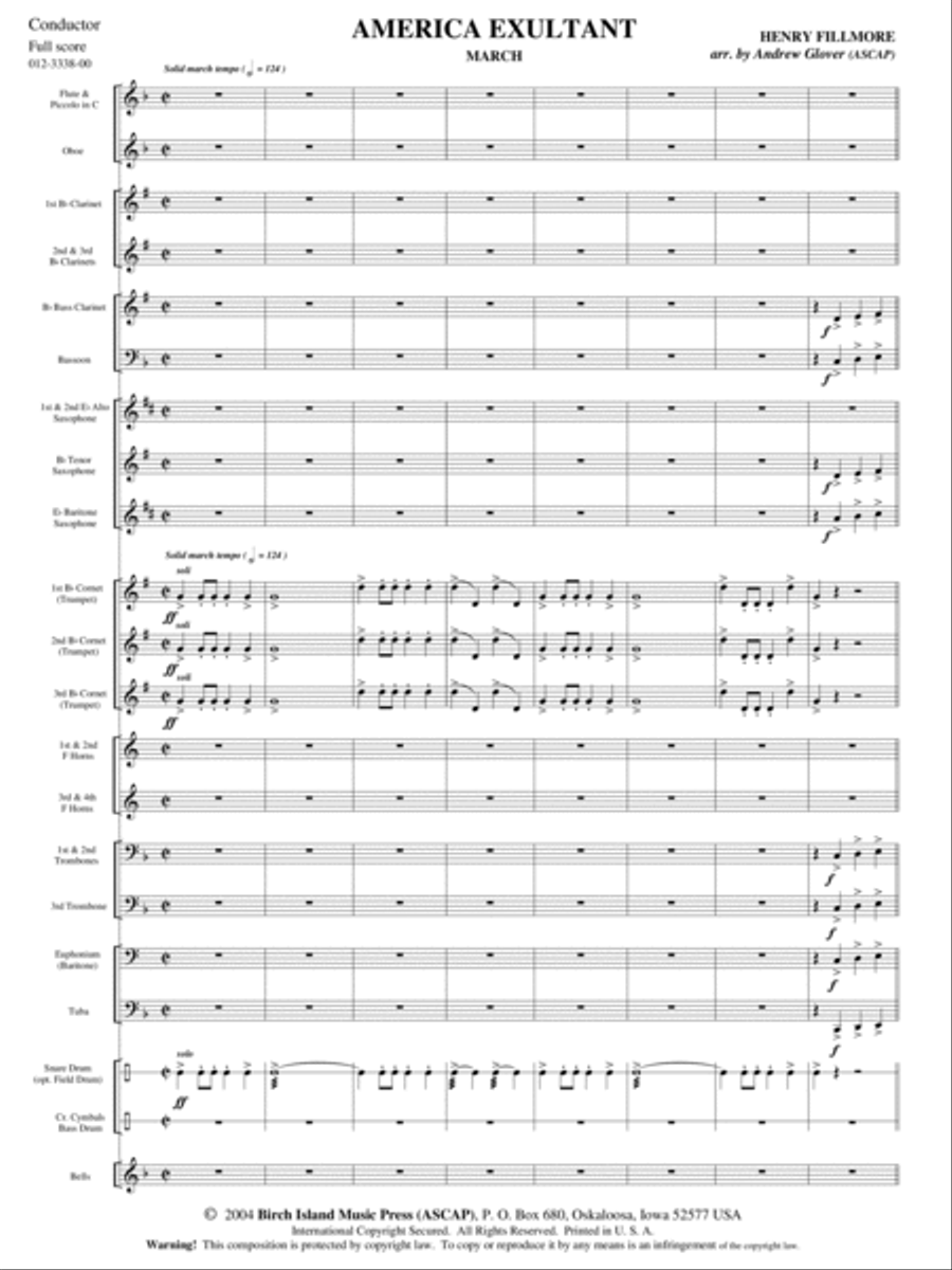 America Exultant Concert Band scores gallery preview page 2