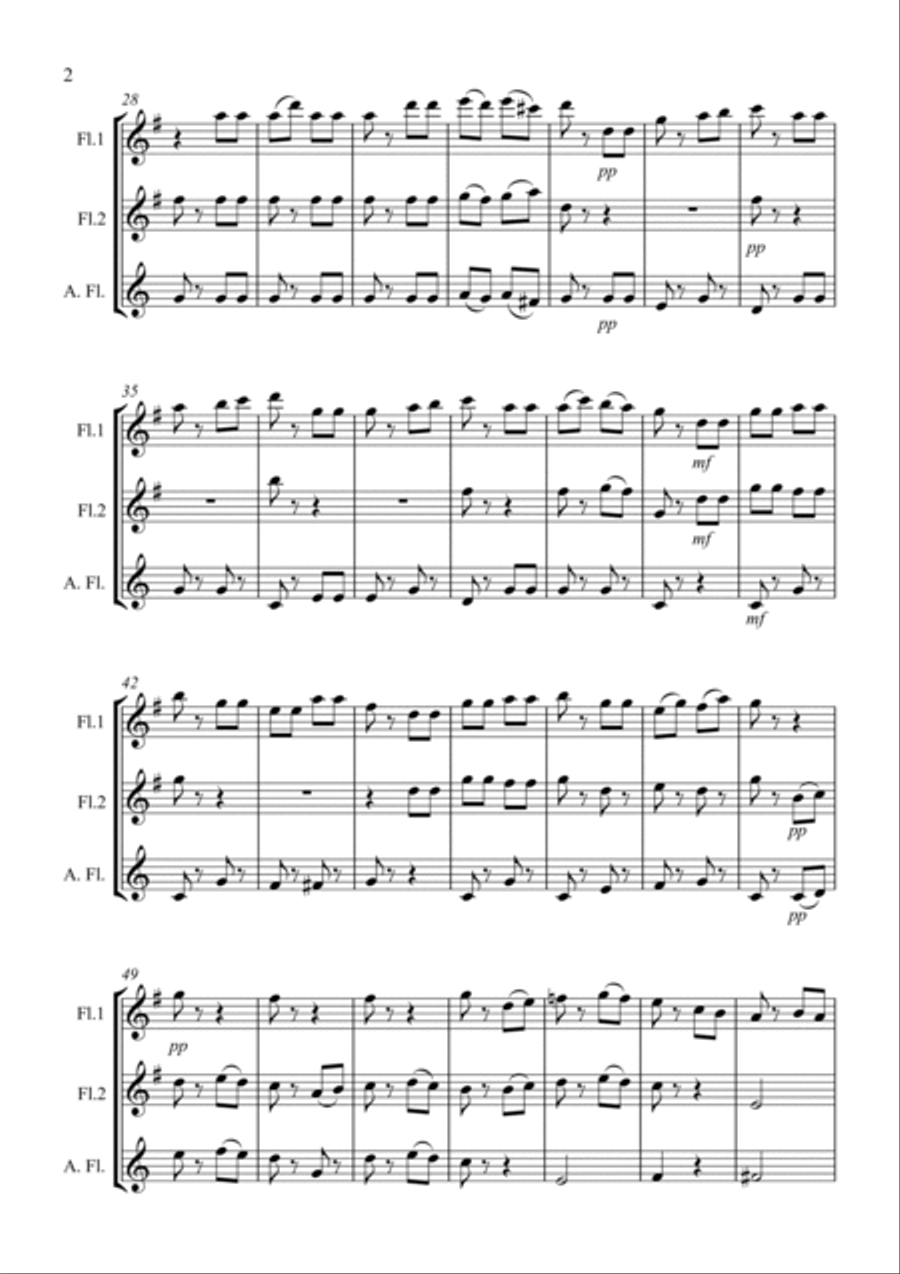 Rondo for Flute Trio K.213 by Mozart Flute Trio scores gallery preview page 2