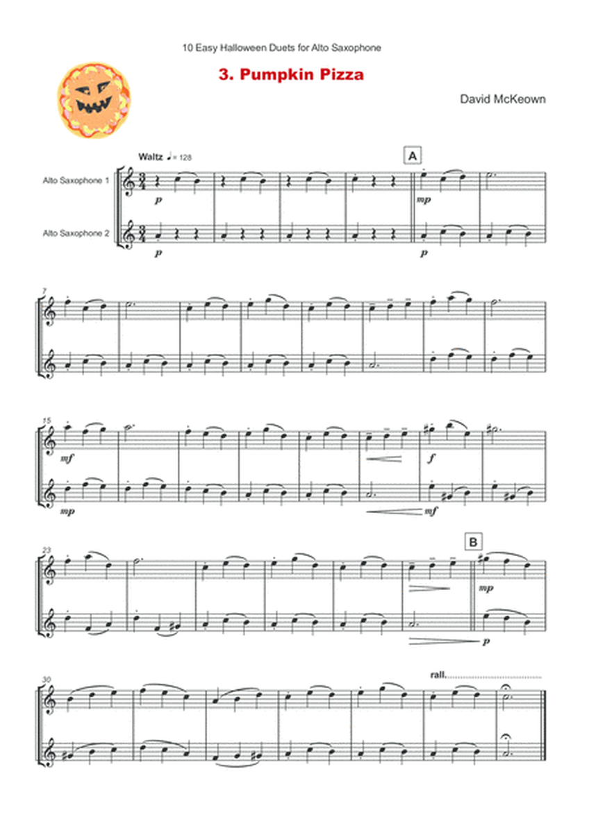 10 Easy Halloween Duets for Alto Saxophone