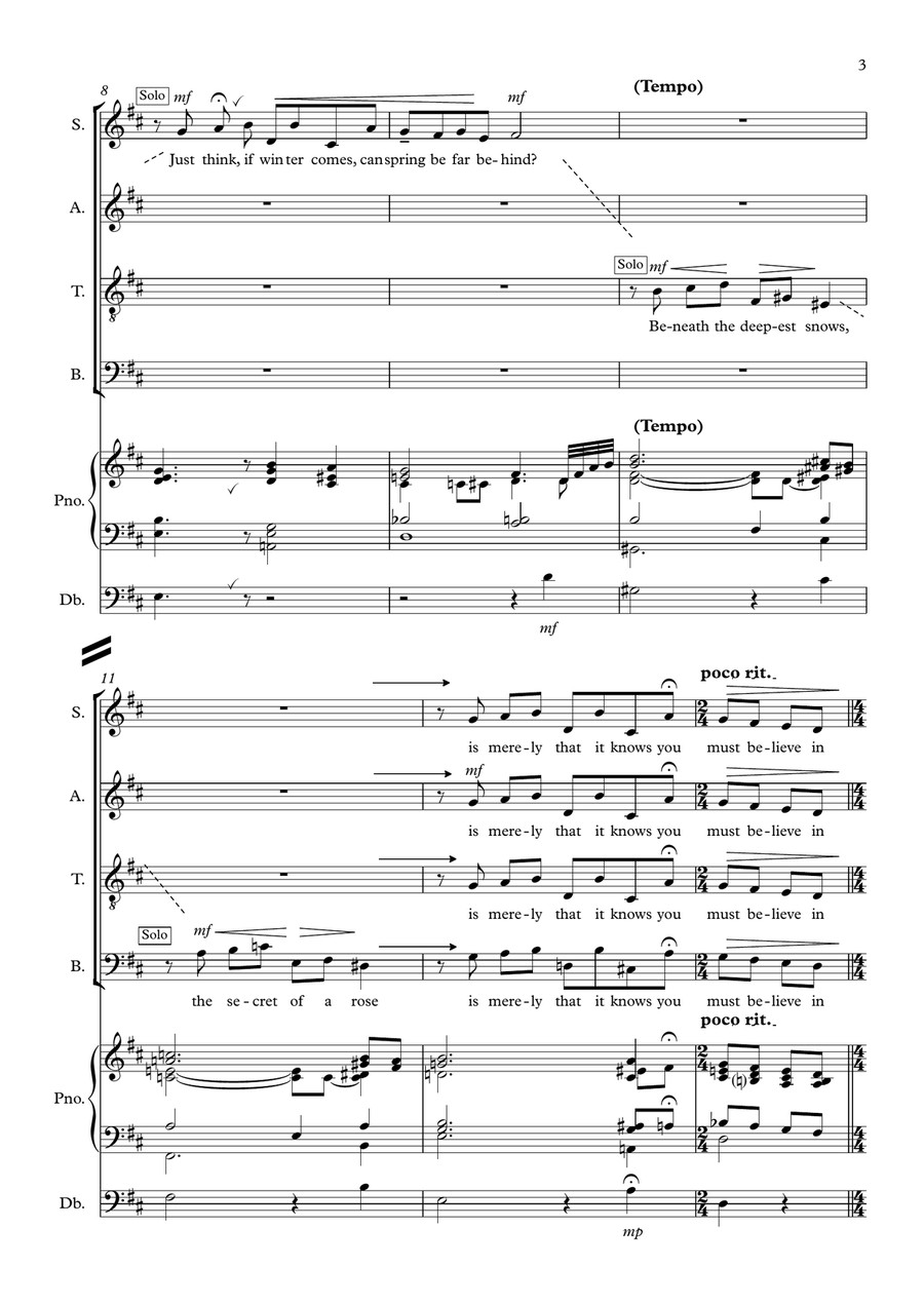 You Must Believe In Spring 4-Part scores gallery preview page 3