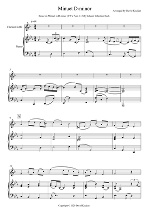 Minuet in D-minor - EASY (clarinet & piano)