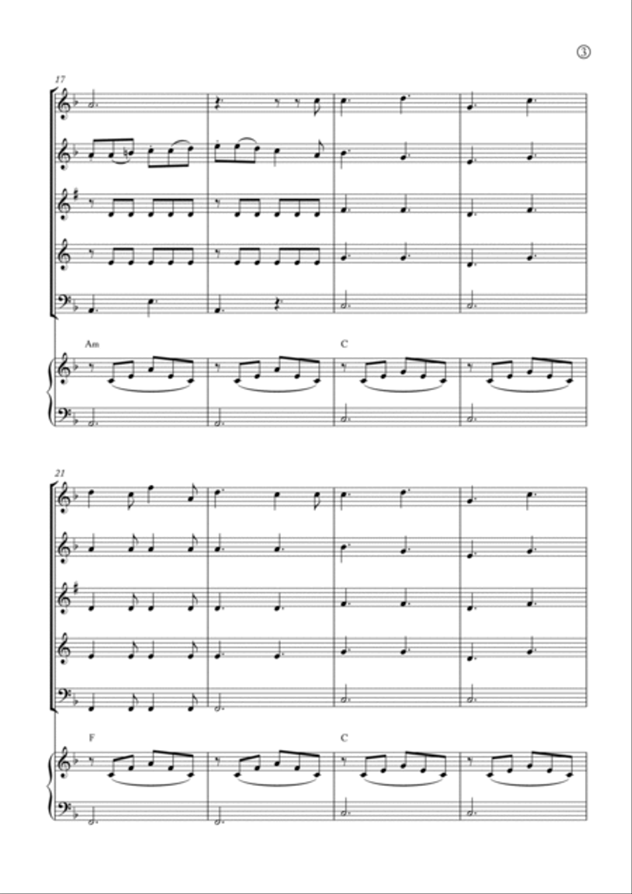 Oh Holy night Woodwind Quintet scores gallery preview page 3