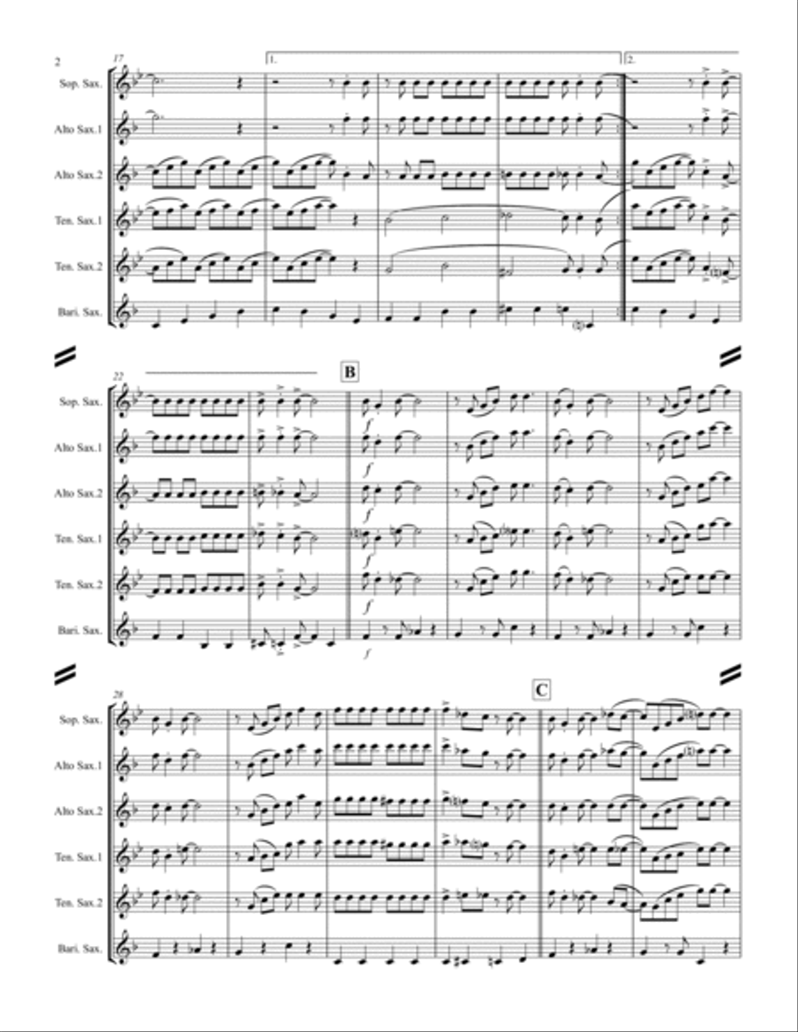 In The Mood Saxophone Quintet scores gallery preview page 3