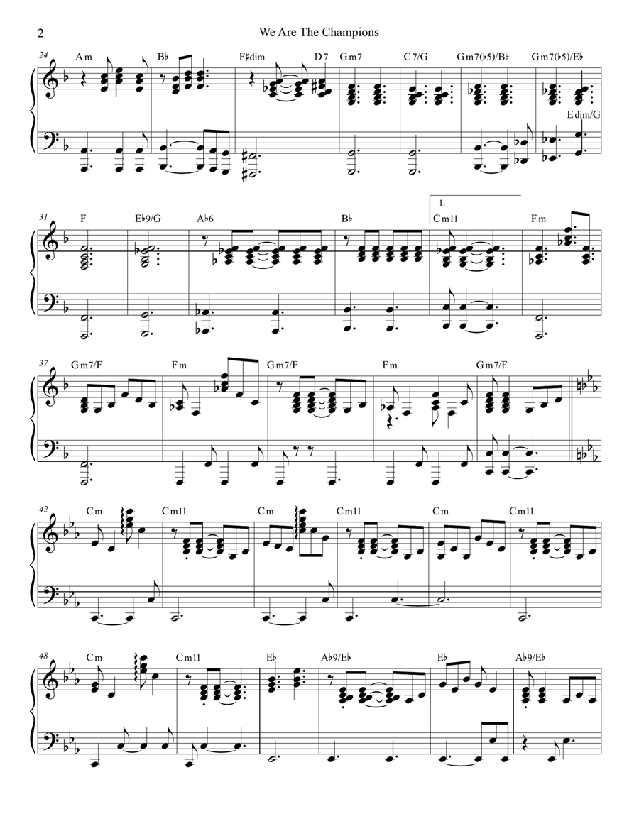 We Are The Champions Piano Trio scores gallery preview page 6