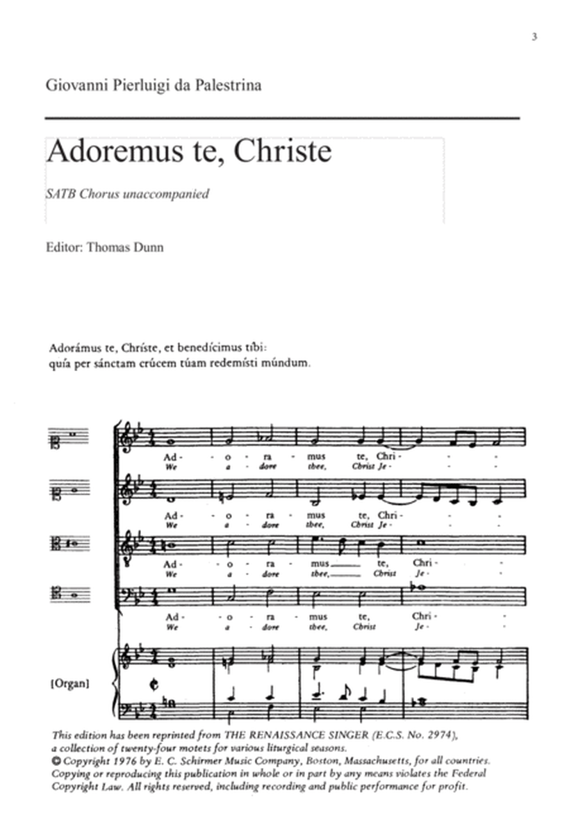Adoramus te, Christe (Downloadable)