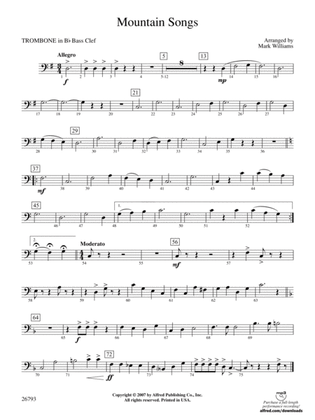 Mountain Songs: (wp) 1st B-flat Trombone B.C.