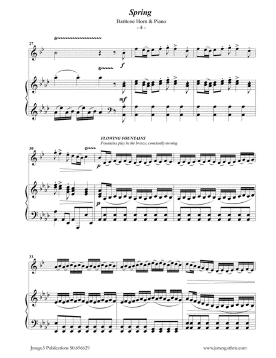 Vivaldi: The Four Seasons Complete for Baritone Horn & Piano Baritone Horn scores gallery preview page 4
