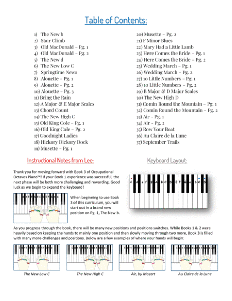 Occupational Octaves Piano™ - Book 3