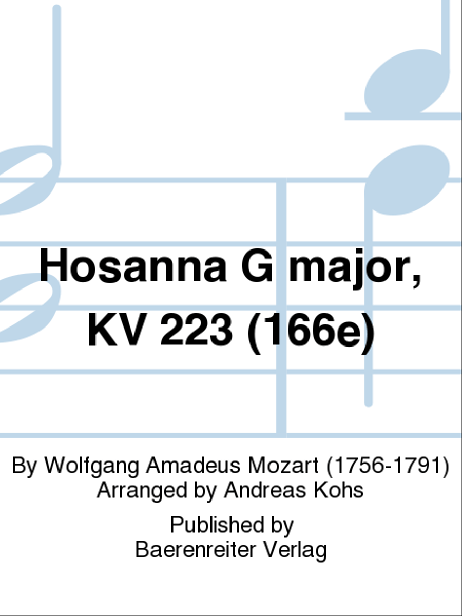 Hosanna G major, KV 223 (166e) 4-Part scores gallery preview page 1