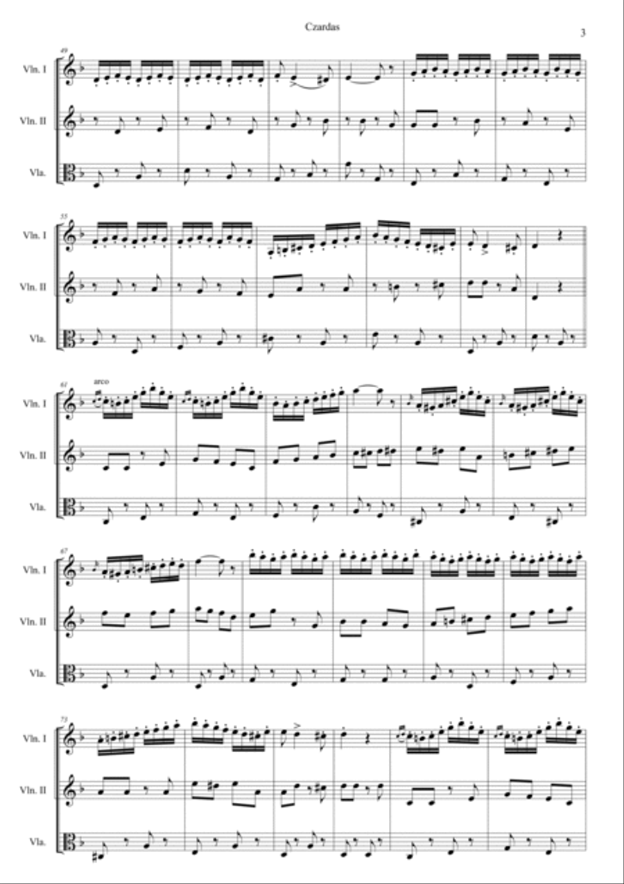 Czardas Czardas String Trio scores gallery preview page 3
